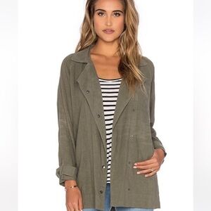 Rails Olive Green Lightweight Button-Front Jacket